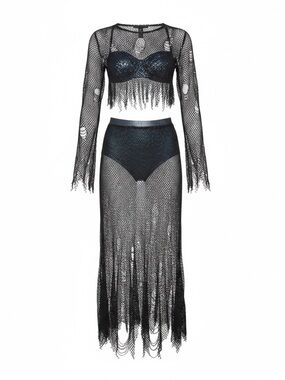 Trickz N Treatz Dark Mermaid Mesh Three-Piece Set With Accessories